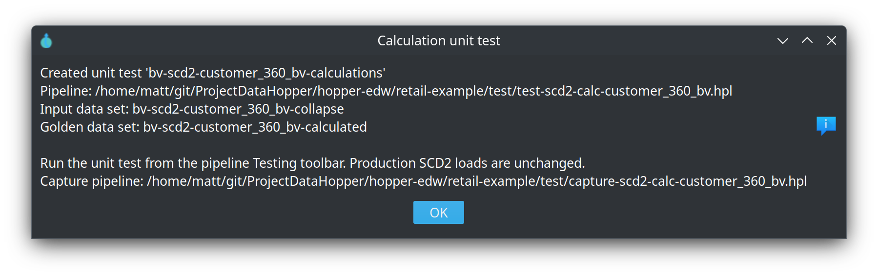Calculation unit test completion report with pipeline